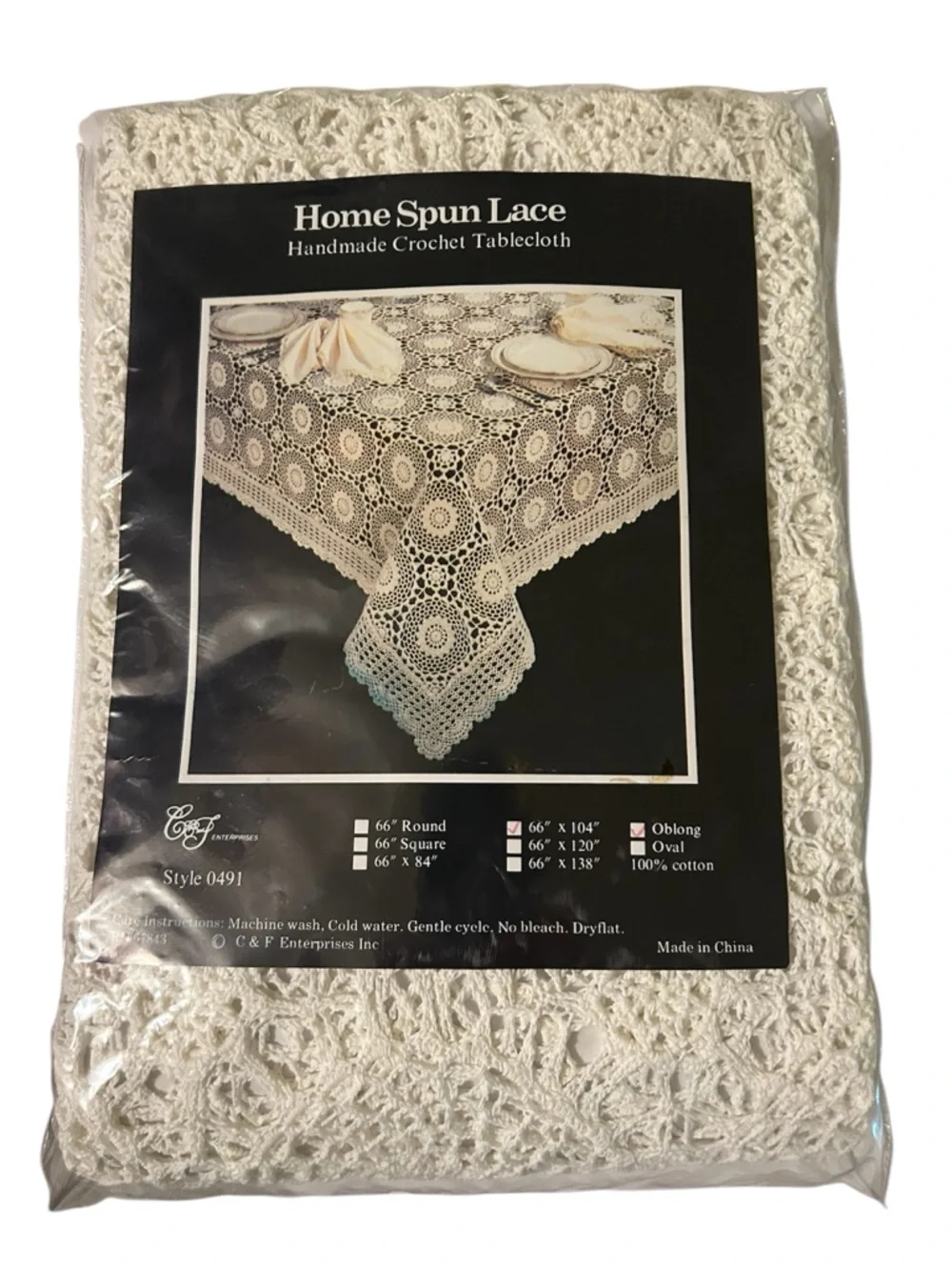 Handmade crochet tablecloth